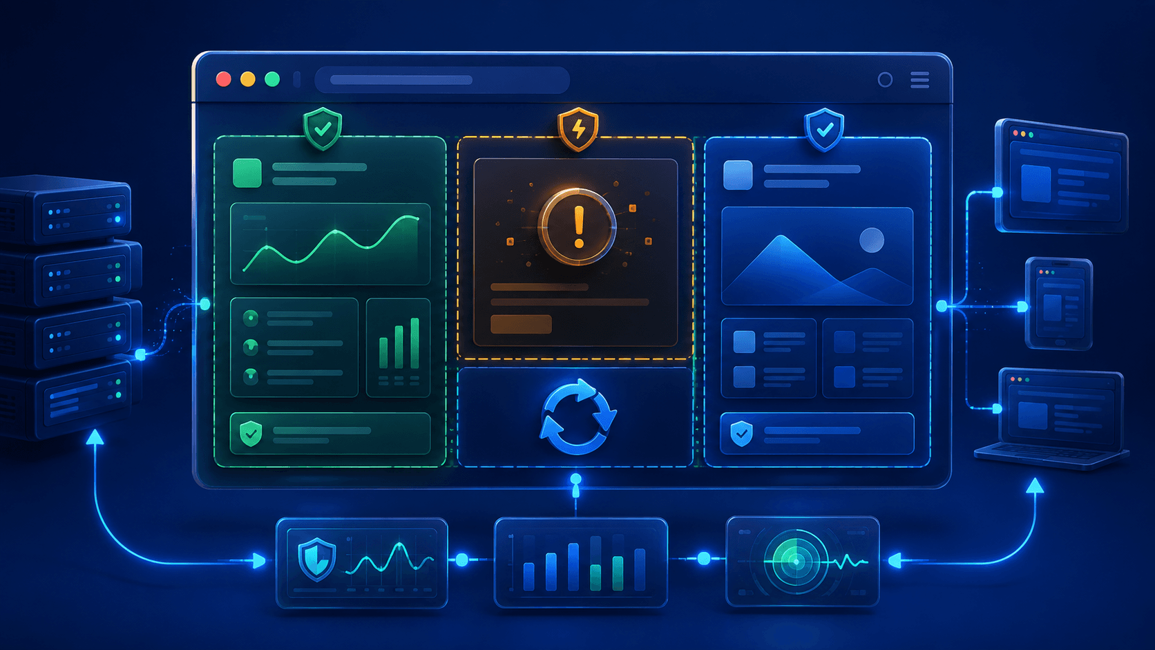 A web application containing one failure while healthy sections remain available