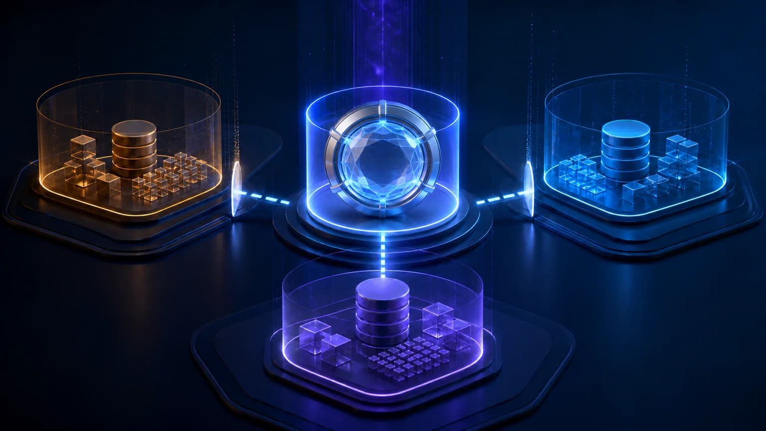 Isolated SaaS tenant databases connected through a central row-level security policy gateway